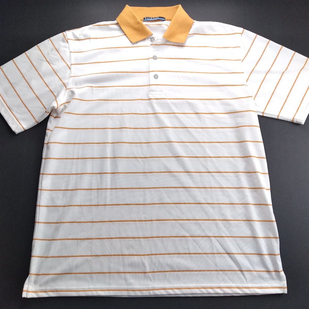 FAIRWAY GOLF & RESORT Striped Golf Polo Shirt